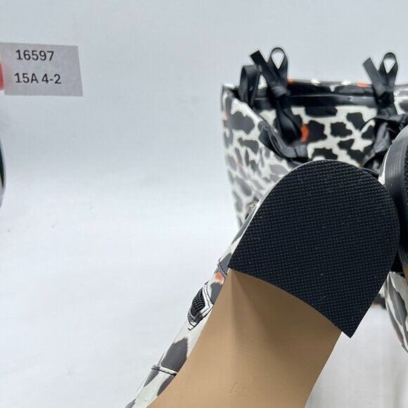 XYD Women Over The Knee Thigh High Leather Boots Chunky Heel Round Toe Leopard - Picture 7 of 8